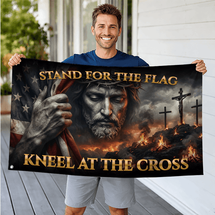 Trust In God Stand For The Flag Jesus Grommet Flag