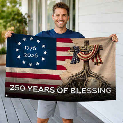 250 Years of Blessing Christian Patriot House Flag America 250 HOF12 - Charming Present