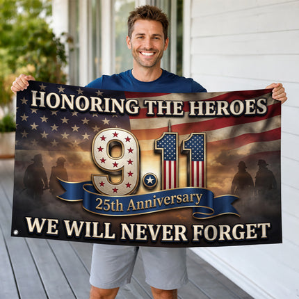 Patriot Day 25th Anniversary Honoring Heroes 9.11 Memorial Grommet Flag