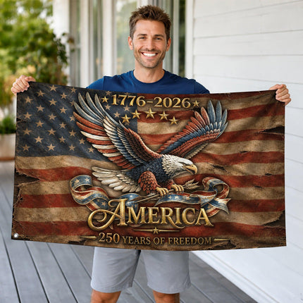 Vintage Eagle America 250 Years of Freedom House Flag