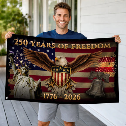 250 Years of Freedom Patriotic America House Flag HOF13 - Charming Present
