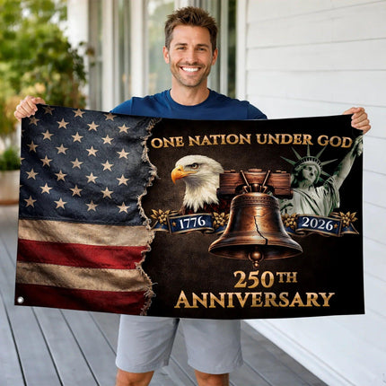 One Nation Under God 250th Anniversary House Flag HOF17 - Charming Present