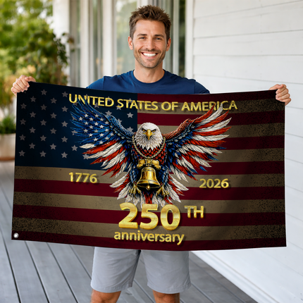 Patriotic Liberty Bell Eagle Flag America 250 Anniversary HOF5