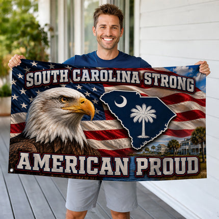 South Carolina Grommet Flag Strong American Proud Eagle
