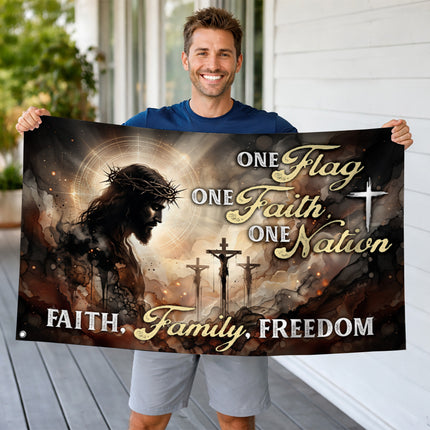 SP-01 One Flag One Faith One Nation Christian Freedom Flag