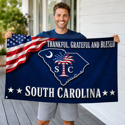 South Carolina Grommet Flag Thankful Grateful Blessed Palmetto