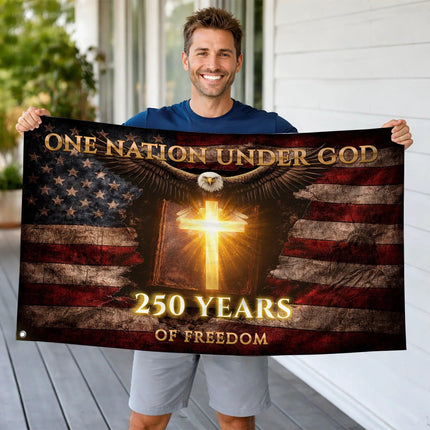 One Nation Under God 250 Years Of Freedom House Flag HOF14 - Charming Present
