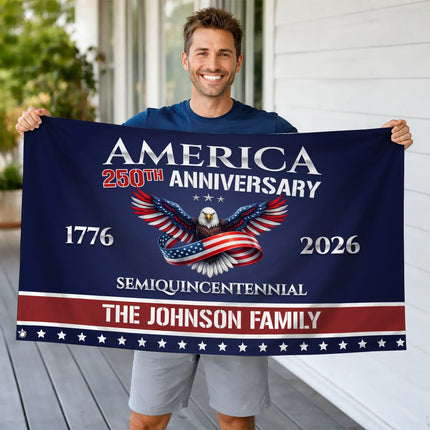Personalized America 250th Anniversary Semiquincentennial House Flag HOF24 - Charming Present