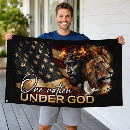 SP-01 Faith Freedom Lion of Judah One Nation Under God Memorial Day Flag