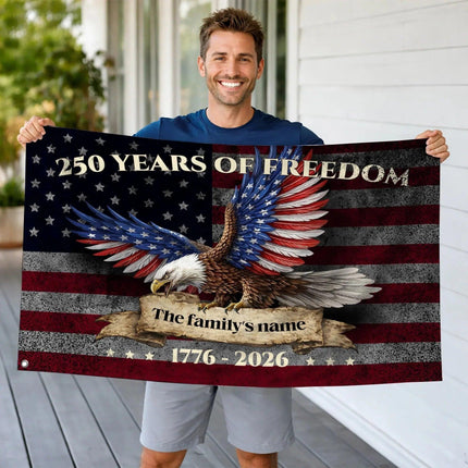 Personalized 250 Years of Freedom Patriotic Eagle Flag HOF7 - Charming Present