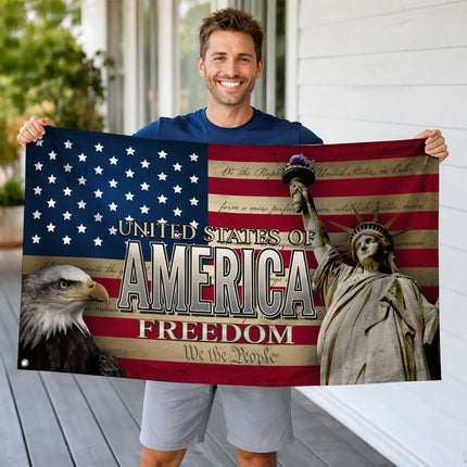 SP-01 USA Faith Flag Faith and Freedom Memorial Day