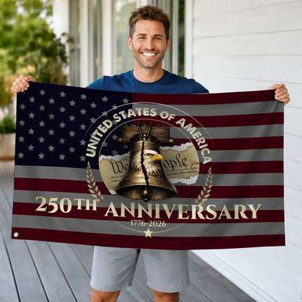 We The People 250th Anniversary Liberty Bell House Flag HOF18 - Charming Present