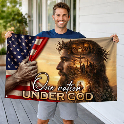 One Nation Under God Jesus Gospel Grommet Flag