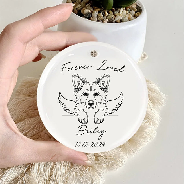 Personalized Pet Memorial Ornament - Dog Christmas Ornament - Forever Loved Remembrance Gift - Charming Present