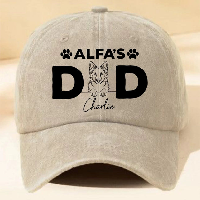 Personalized Outline Cap Pet Illustration Hat Name - Baseball Dad Cap - Dog Lovers Gift - Charming Present