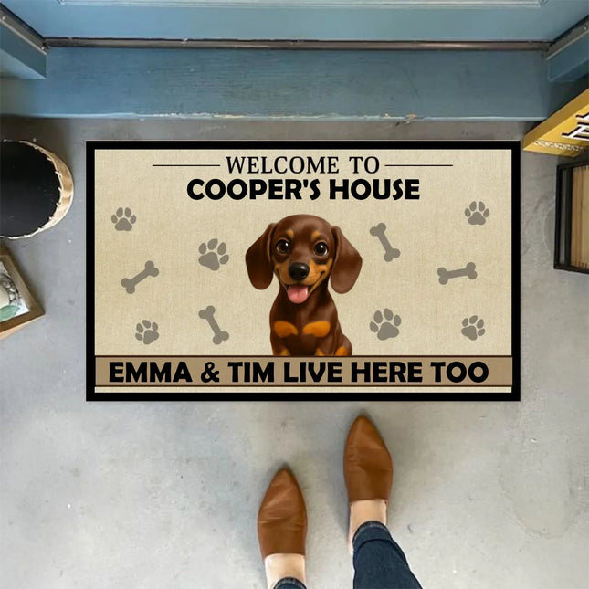 Personalized Dog Doormat, Dog Welcome Mat, Pet Funny Doormat, Custom Dog Mat, Dog Lover Gifts, Welcome To My House, Housewarming Gifts - Charming Present