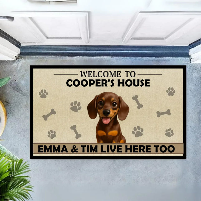 Personalized Dog Doormat, Dog Welcome Mat, Pet Funny Doormat, Custom Dog Mat, Dog Lover Gifts, Welcome To My House, Housewarming Gifts - Charming Present