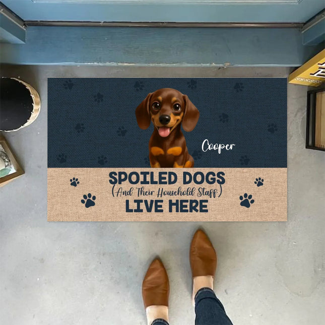 Personalized Dog Doormat, Funny Spoiled Dog Doormat, Coir Doormat, Welcome Mat, Funny Dog Gifts, Housewarming Gift, New Home Gift - Charming Present