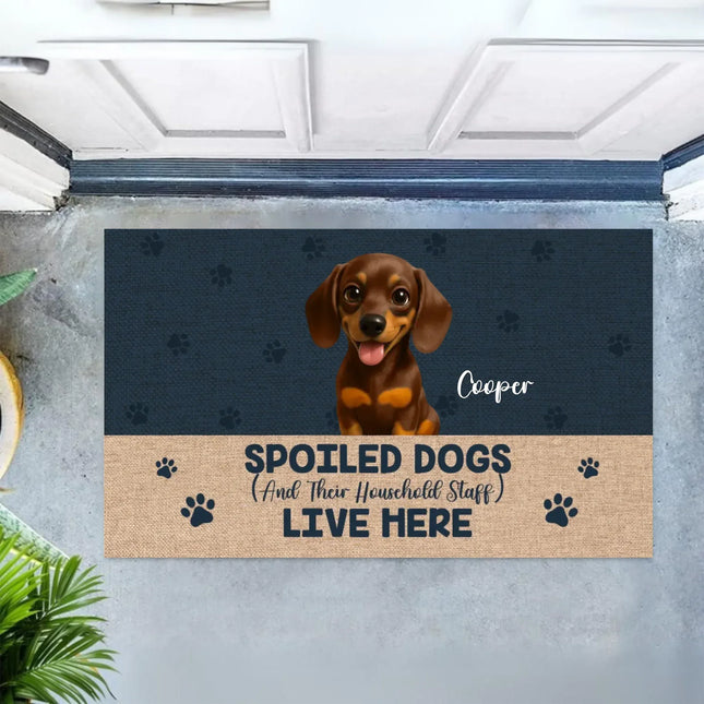 Personalized Dog Doormat, Funny Spoiled Dog Doormat, Coir Doormat, Welcome Mat, Funny Dog Gifts, Housewarming Gift, New Home Gift - Charming Present