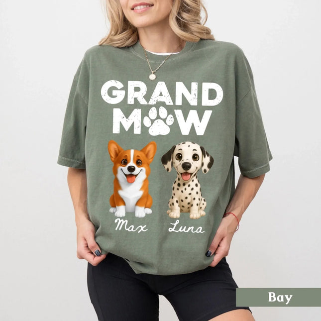 Personalized Dog Comfort Colors Shirt - Dog Grandma Shirt with Dog Names - Gift for Dog Grandma - Charming Present