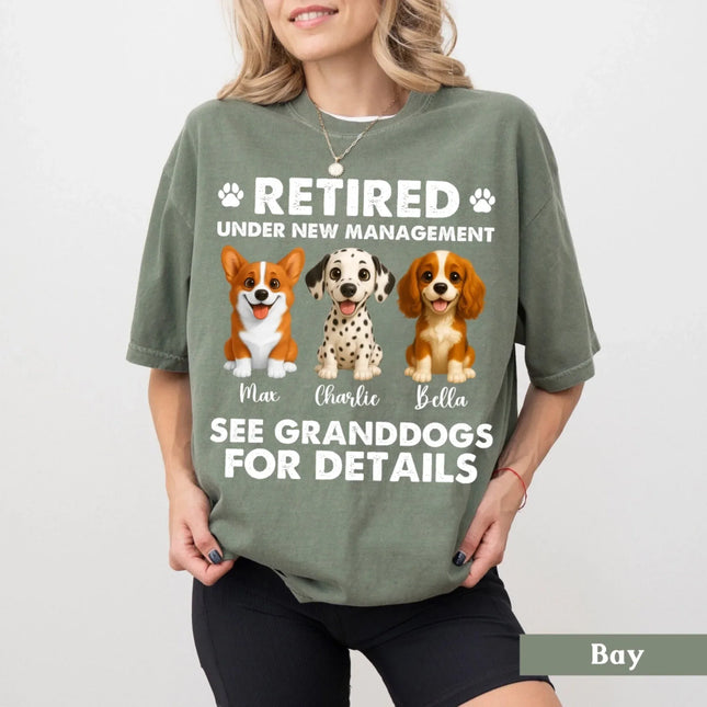 Personalized Dog Comfort Colors Shirt - Dog Grandma Shirt with Dog Names - My Grandkids Have Paws - Charming Present