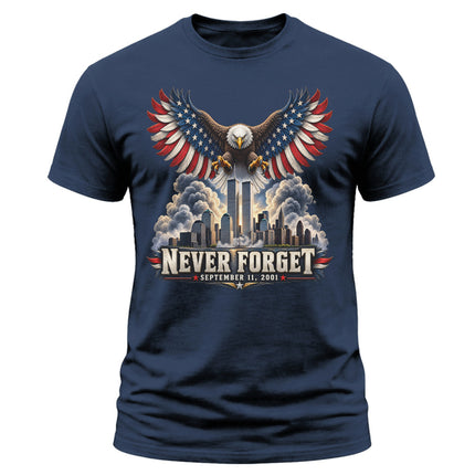 25th Anniversary Patriot Day 911 Never Forget Eagle Memorial T-Shirt