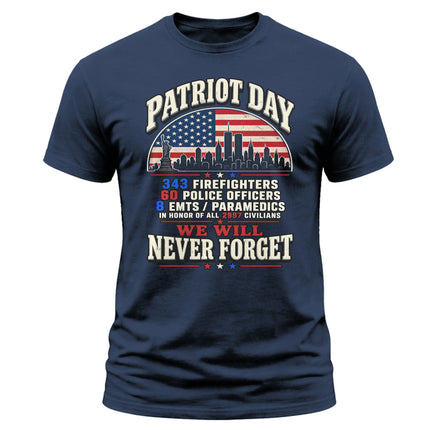 Patriot Day 9/11 Never Forget First Responders Memorial T-Shirt