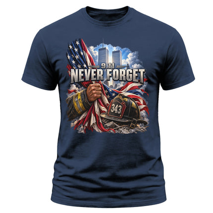 25th Anniversary Patriot Day 911 Never Forget 343 Firefighter Tribute T-Shirt