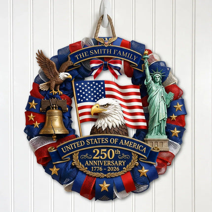 Patriotic 250th Anniversary Custom Wooden Sign WOS1 - Charming Present