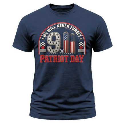 9/11 Patriot Day We Will Never Forget American Memorial T-Shirt