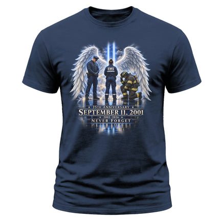 25th Anniversary Patriot Day 911 First Responders Memorial Tribute T-Shirt