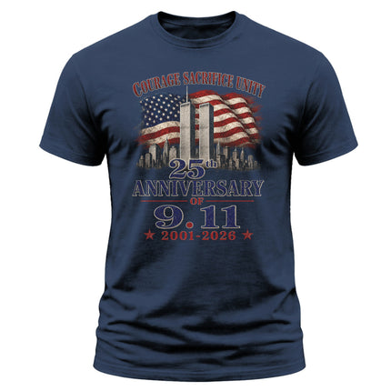 25th Anniversary Patriot Day Courage Sacrifice Unity 9 11 T Shirt