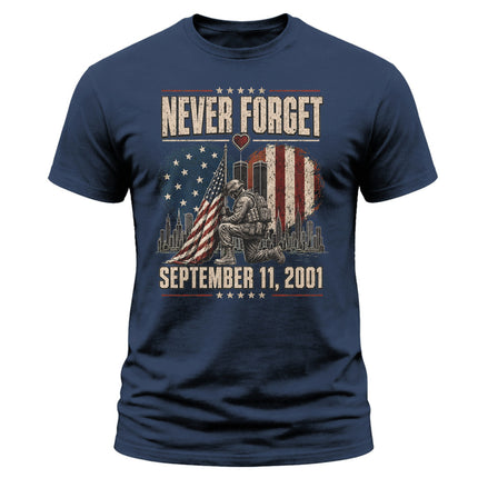 25th Anniversary Patriot Day Kneeling Soldier Never Forget T Shirt