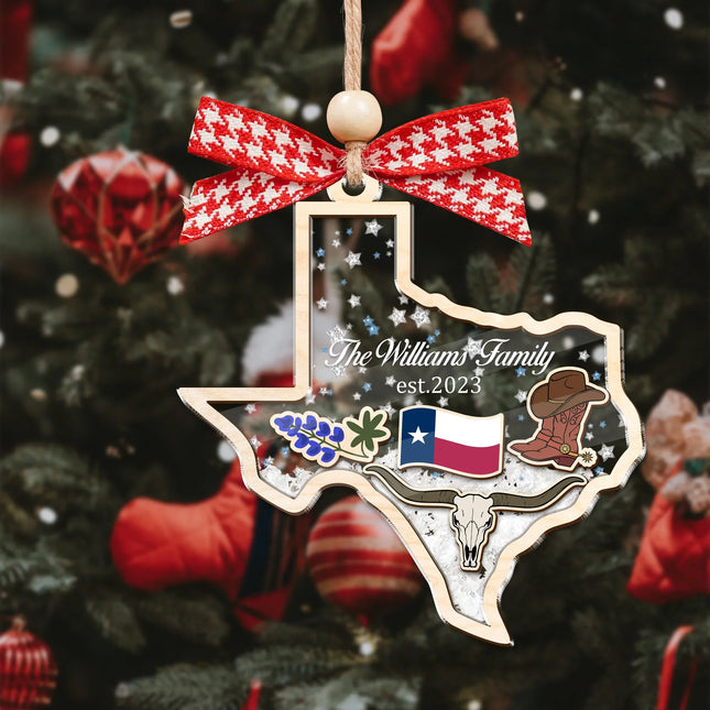 Custom Family Name Christmas In Texas 2023 Ornament - Charming Present