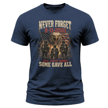 25th Anniversary Patriot Day Firefighter Never Forget Memorial T Shirt