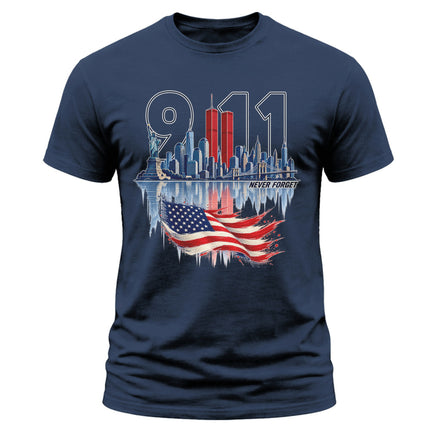 9/11 Never Forget Patriot Day New York City American Flag Memorial T-Shirt