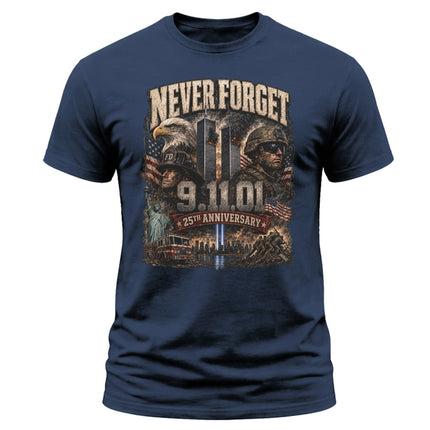 25th Anniversary Patriot Day Firefighter Soldier Eagle Tribute T Shirt
