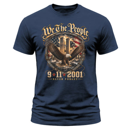 We The People 9/11 Never Forget Patriot Day American Eagle Memorial T-Shirt