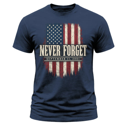 25th Anniversary Patriot Day 911 Never Forget American Flag T-Shirt