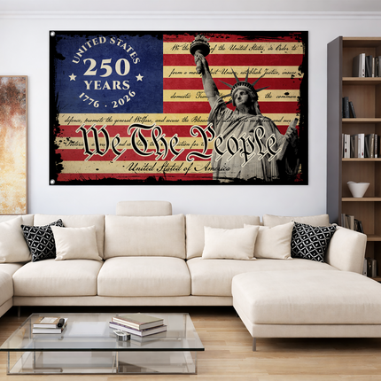 We The People Patriotic American Flag 250 Years Anniversary HOF1