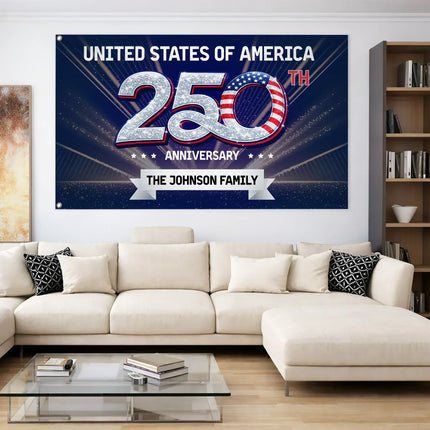 Personalized United States 250th Anniversary House Flag