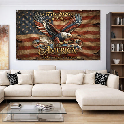 Vintage Eagle America 250 Years of Freedom House Flag