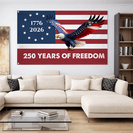 Betsy Ross Flag-Winged Eagle America 250 Crisp House Flag