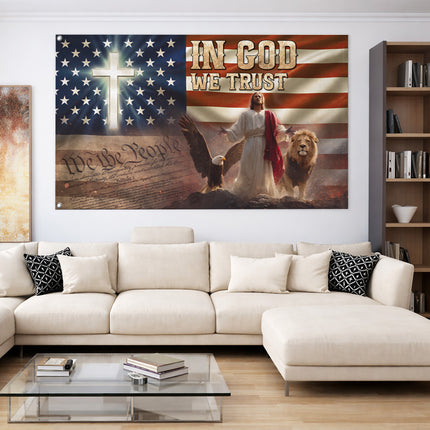 SP-01 In God We Trust American Heritage Faith Flag Veterans Day