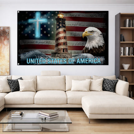 SP-01 American Remembrance Flag Eagle Cross Wreath-Laying Ceremony