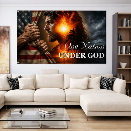SP-01 Christian Freedom One Nation Under God Jesus Patriotic Flag Memorial Day