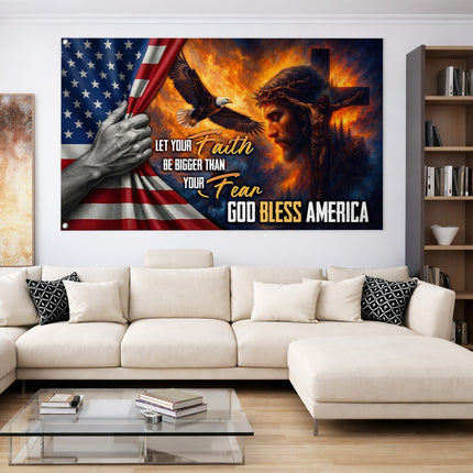 SP-01 God Bless America Faith Over Fear Flag Independence Day