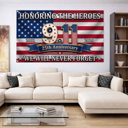 Patriot Day 25th Anniversary Honoring the Heroes Grommet Flag