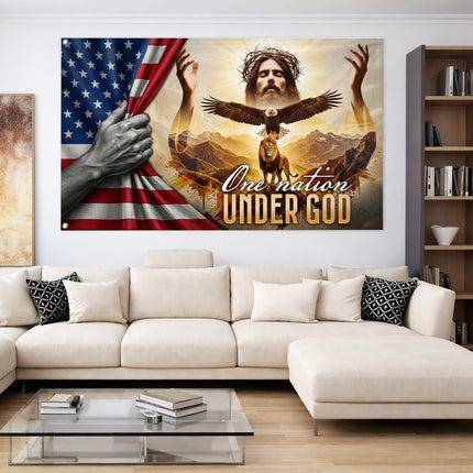 SP-01 One Nation Under God Christian Patriotic Flag National Day of Prayer