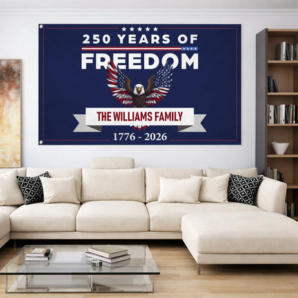 Personalized 250 Years of Freedom Patriotic Eagle House Flag HOF23 - Charming Present